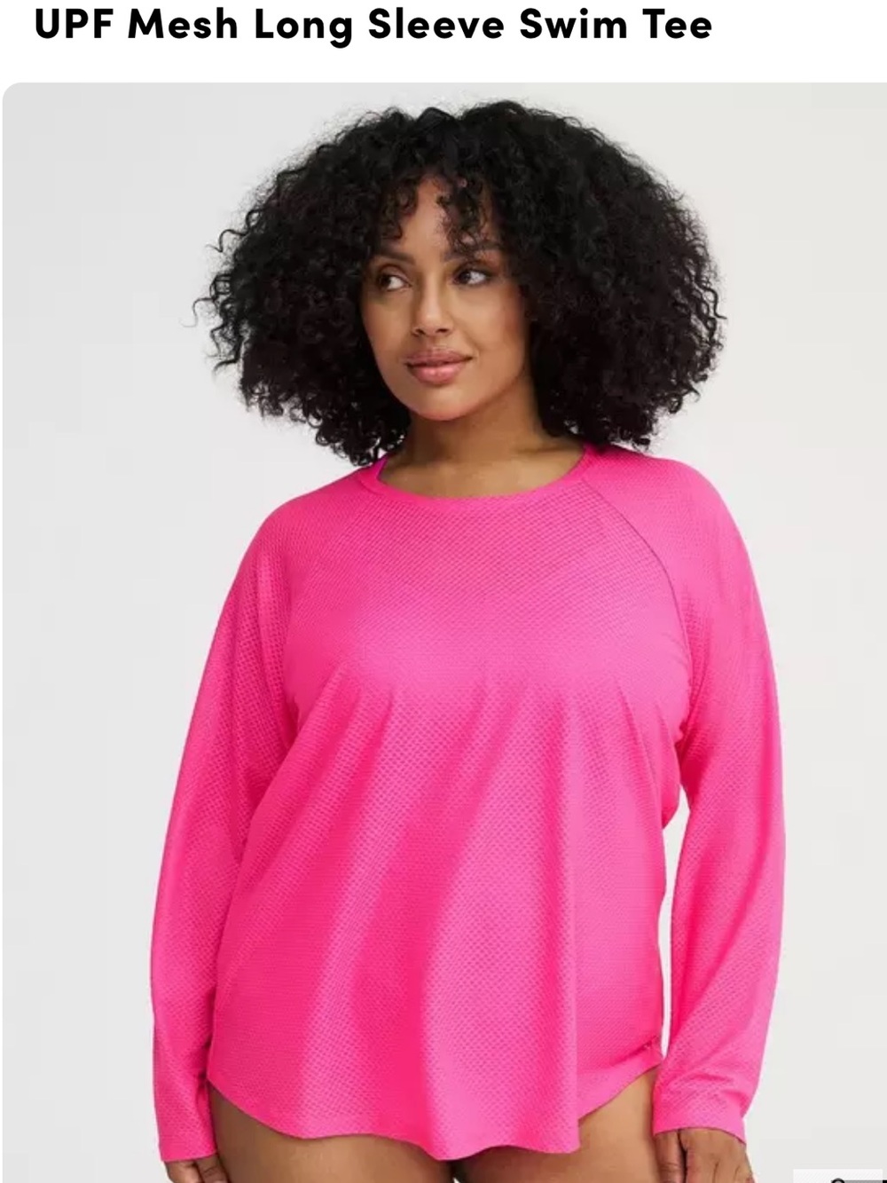torrid Neon Pink Mesh Long Sleeve Swim Tee New With Tags